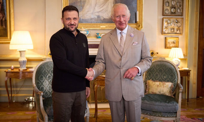 Ukrainian President Zelensky Meets UK's King Charles III